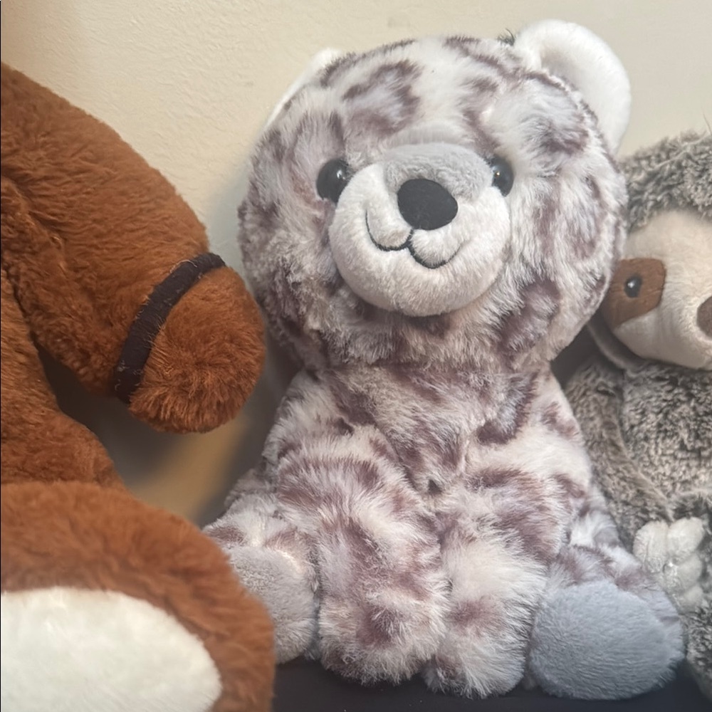 Plush Gray and White Teddy Bear